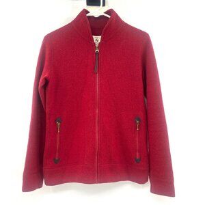 Aigle Maitre Caoutchoutier Red Wool Blend Full Zip Sweater Size 42 Women's Large